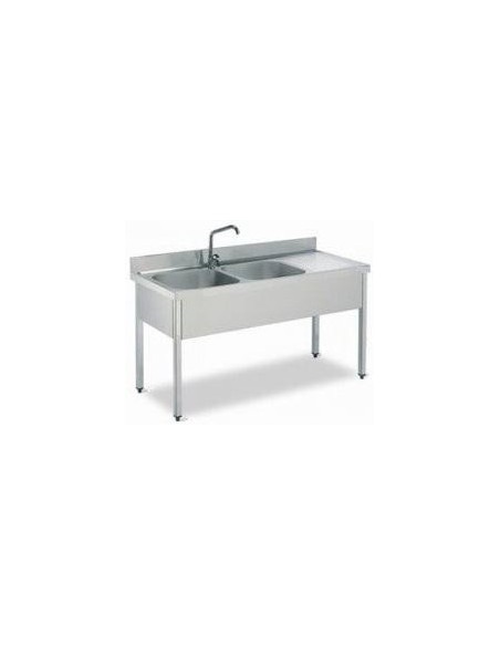 Fregadero desmontado con bastidor cuba a la izquierda 1400x600 mm