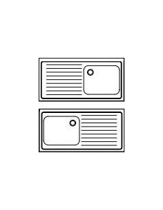 Fregadero con bastidor y hueco para lavavajillas cuba a la izquierda 1200x700 mm sin estante 2
