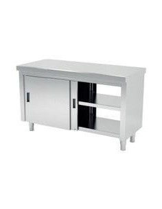 Mueble neutro central con puertas correderas pasantes, doble gama 600