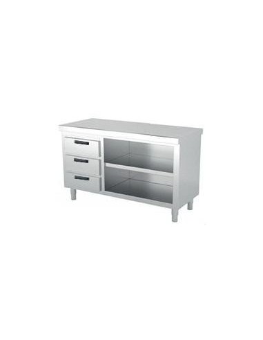 Mueble neutro central con hueco y cajones a la izquierda gama 600