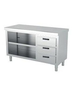 Mueble neutro central con hueco y cajones a la derecha gama 700