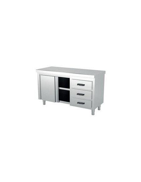 Mueble neutro mural con puerta, hueco y cajones a la derecha gama 600