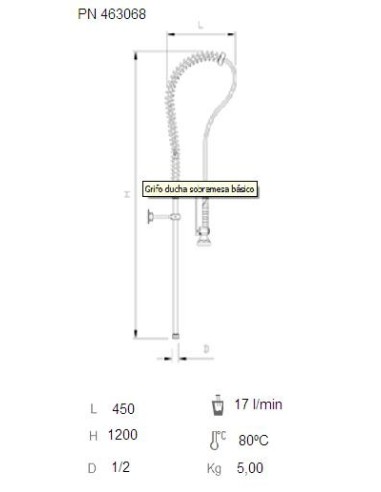 Grifo ducha sobremesa básico
