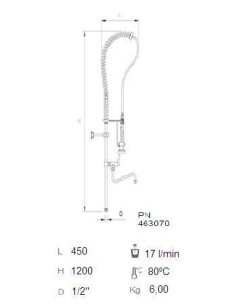 Grifo ducha basico con caño incorporado 2