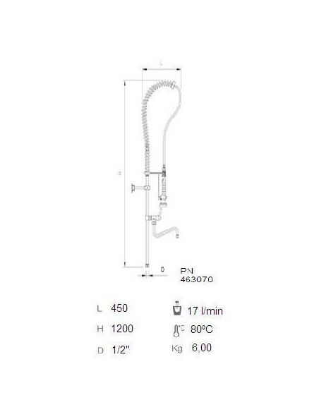 Grifo ducha basico con caño incorporado