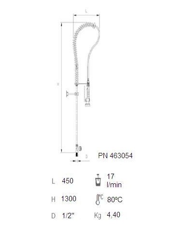 Grifo ducha sobremesa de un agua