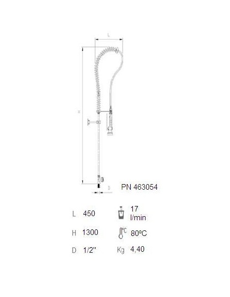 Grifo ducha sobremesa de un agua