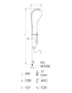 Grifo ducha sobremesa de un agua con caño incorporado 2
