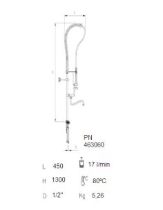 Grifo ducha sobremesa de dos aguas con caño 2