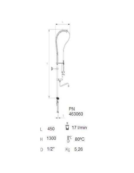 Grifo ducha sobremesa de dos aguas con caño