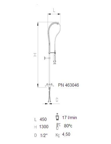 Grifo ducha sobremesa dos aguas 1/4 de vuelta
