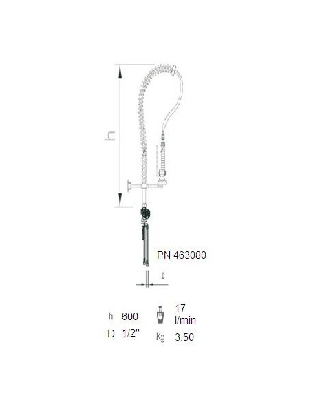 Grifo ducha básico dos aguas extra bajo