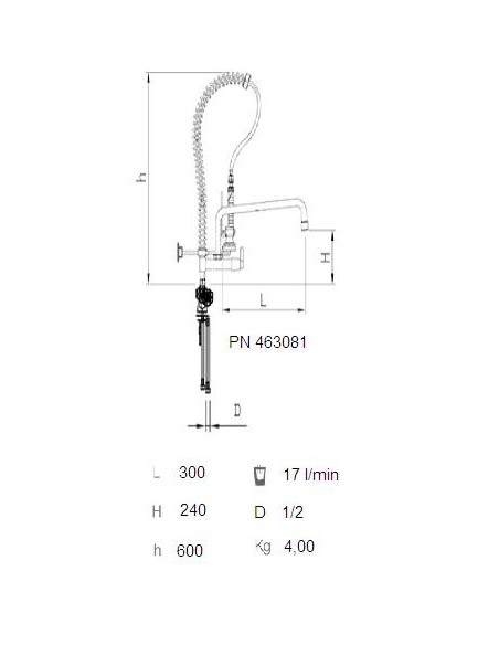 Gri ducha básico dos aguas extra bajo con caño