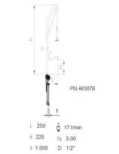 Grifo ducha dos aguas modelo accionamiento extensible con caño 2