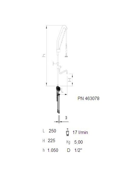 Grifo ducha dos aguas modelo accionamiento extensible con caño