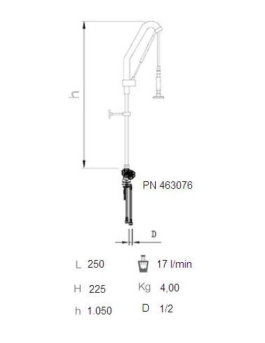 Grifo ducha dos aguas modelo accionamiento extensible