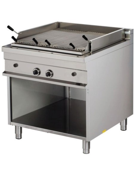 Barbacoa a gas piedra volcánica