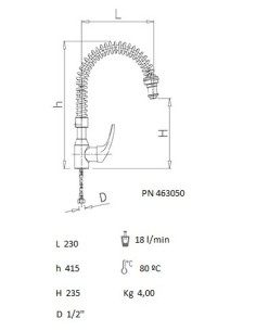 Grifo ducha sobremesa de dos aguas monomando serie doméstico 2