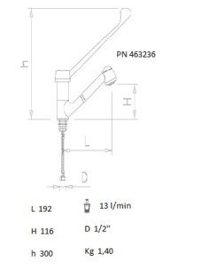 Grifo monomando extensible de codo leva larga 2
