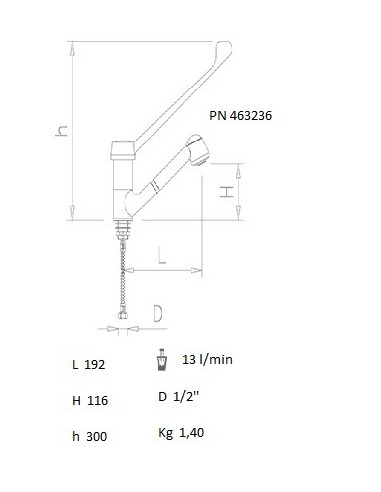 Grifo monomando extensible de codo leva larga