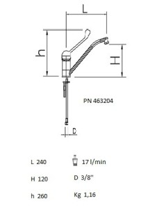 Grifo de sobremesa monomando codo dos aguas 2
