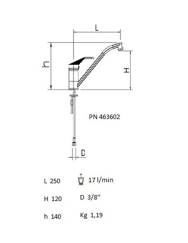 Grifo de sobremesa monomando dos aguas