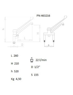 Grifo de sobremesa serie monoblock-elevado, monomando de codo dos aguas 2