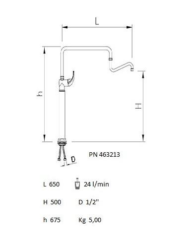Grifo de columna orientable 2 aguas monomando