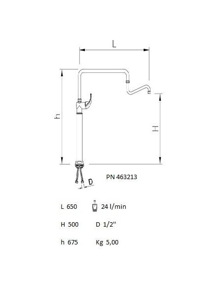 Grifo de columna orientable 2 aguas monomando