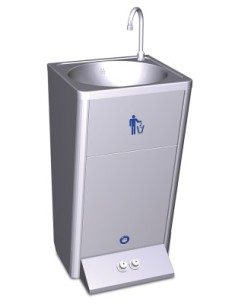 Lavamanos portátil autónomo automático de doble pulsador