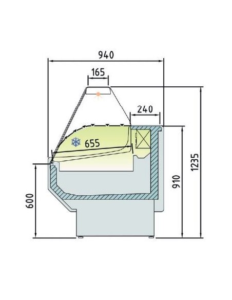 Vitrina Expositora Serie 9 SPEED Cristal Curvo