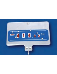 Cartel portaprecios ruedas 3+2 dígitos fondo azul