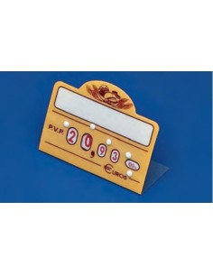 Cartel portaprecios ruedas panadería-pastelería con base