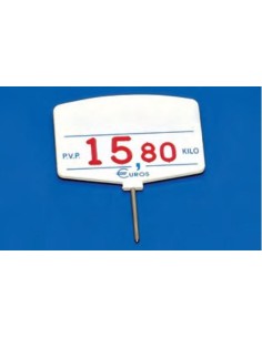 Cartel portaprecios inyección núm. relieve azul