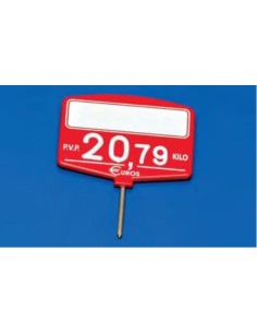 Cartel portaprecios inyección núm. relieve azul