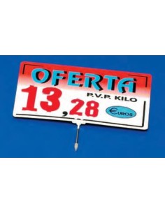 Cartel portaprecios frutas y verduras oferta, núm. recambiable