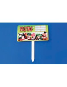 Cartel portaprecios frutas y verduras núm. ruedas, 4 dígitos, paleta