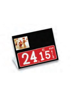 Cartel portaprecios UVI Cordero, Núm. relieve, con base