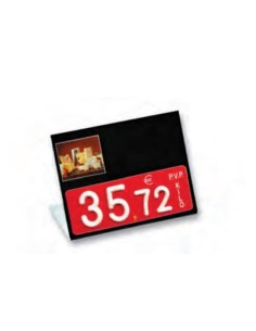 Cartel portaprecios UVI Charcutería, Núm. relieve, con base