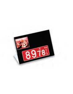 Cartel portaprecios UVI Porcino, Núm. relieve, con base 10,5 x 7,5