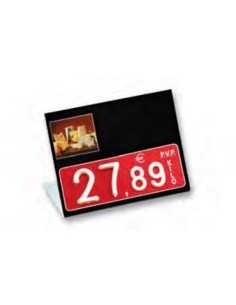 Cartel portaprecios UVI Porcino, Núm. relieve, con base 10,5 x 7,5