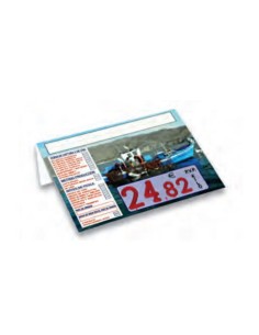 Cartel portaprecios Pescadería, Núm. relieve, con base