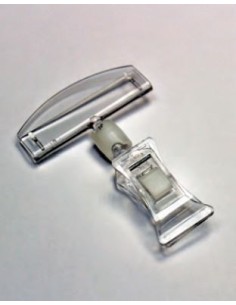 Soporte carteles Pinza abertura máxima 1 cm con soporte.