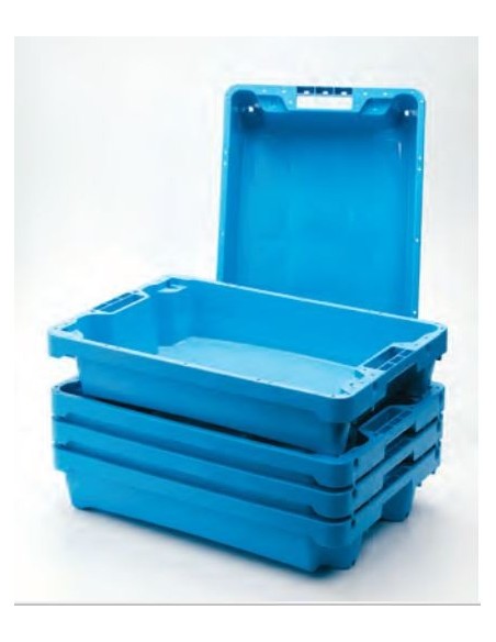 Cubeta azul pescadería 60 x 40 x 12,5 cm