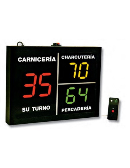Indicador de turno visor 2+4 dígitos mando con cable