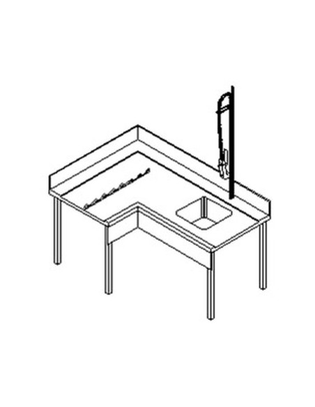 Mesa de prelavado con cargador en ángulo MCFD-1000 D
