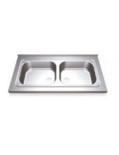 Fregadero montado con bastidor 2 cubetas ECO 800x500 mm 2