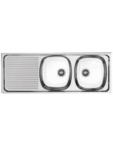 Fregadero montado 2 cubetas a la derecha ECO 1200x500 mm