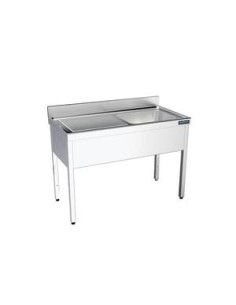 Fregadero desmontado con bastidor cuba a la derecha 1000x550 mm