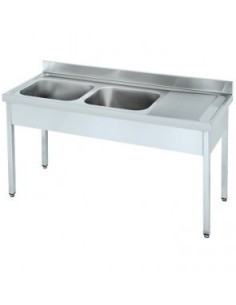 Fregadero desmontado con bastidor cubetas a la izquierda 1600x600 mm